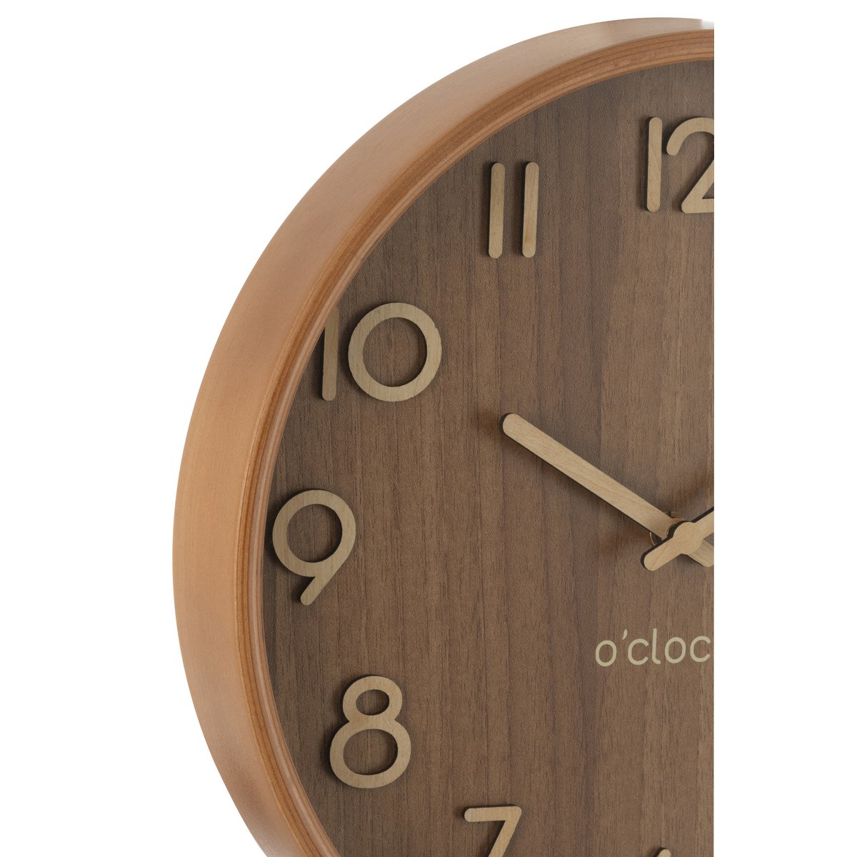 Horloge J-Line en bois naturel, design scandinave élégant