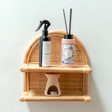 Etagère murale en rotin 30x30 cm | Petite étagère suspendue TIASA beige