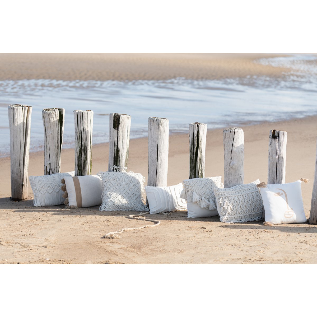 Détail du tissu en coton du coussin J-Line Cosy
