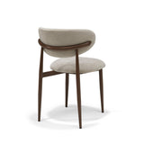 Chaise Dalton Tissu Vibe %2306 Crème - Structure métal coloris Noyer
