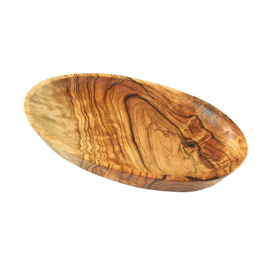 Bol ovale en bois d'olivier - vue de côté