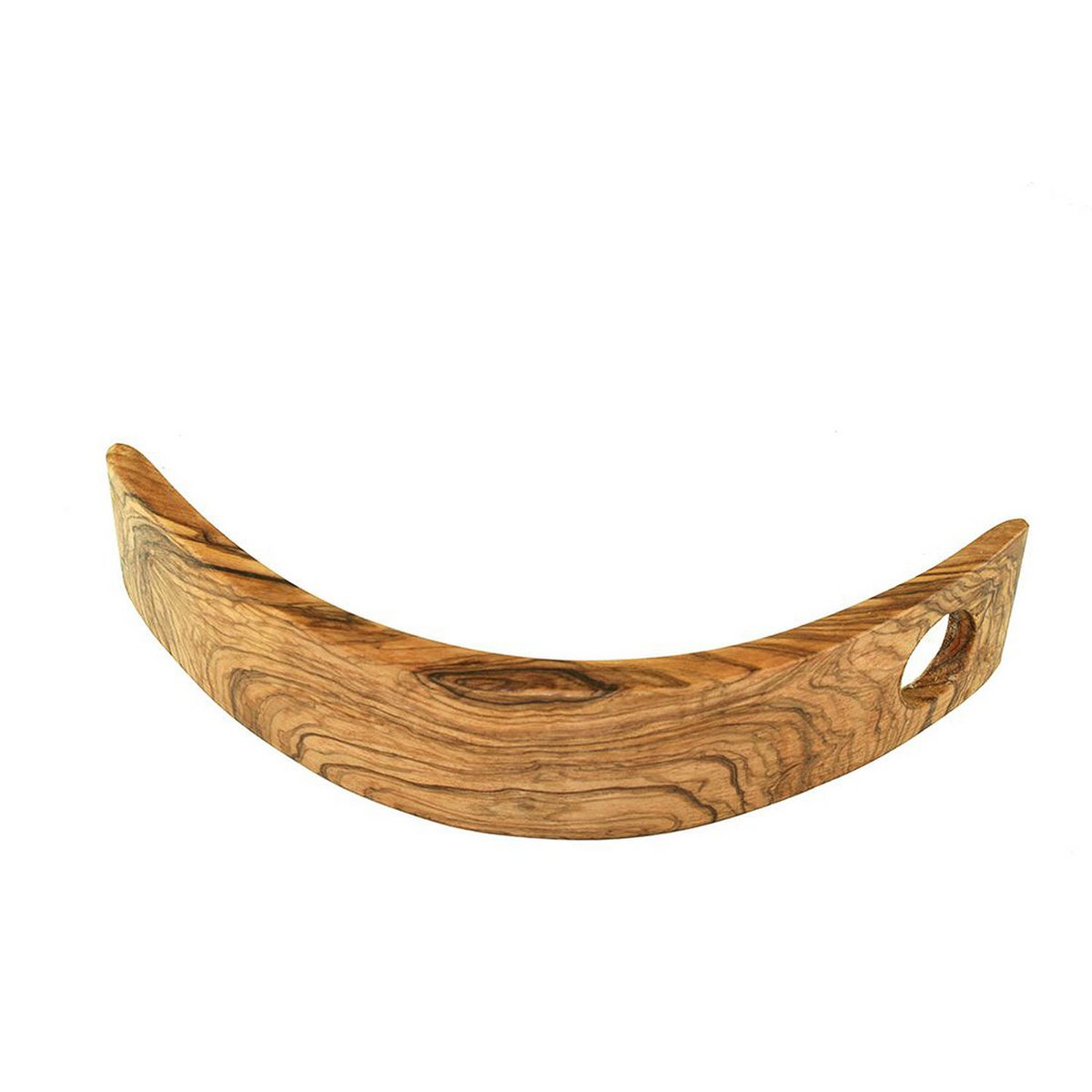 Détails du porte-bouteille de vin lune en bois d'olivier