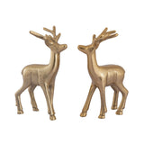 Figure décorative Cerf 2 Set Table Décoration Animal Figure Metal Christmas Decoration Silver O.