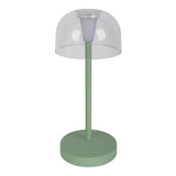 Lampe de table de batterie à LED à 2 sets "gomba" pour l'extérieur et à l'intérieur, en métal et en plastique à la menthe, 18,5 cm de haut