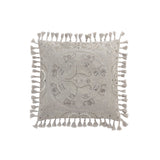 Coussin J-Line gris avec pompons, ambiance bohème