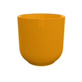 Cache-pot rond en plastique ambre jaune 23 cm