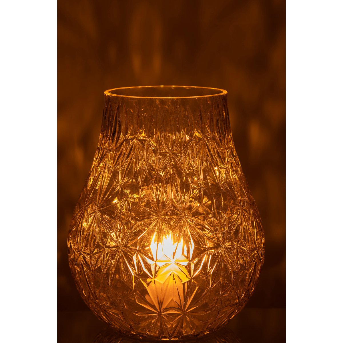 Vase NOx Affût J-Line en verre jaune, détail de la texture