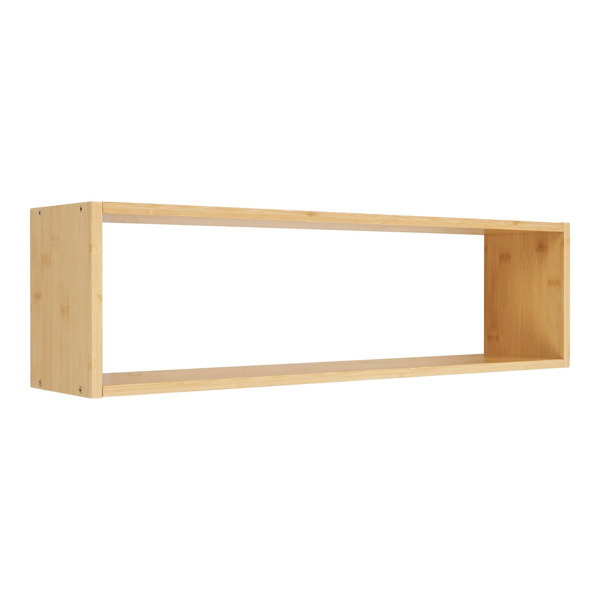 Étagère murale Ember en bambou naturel avec livres et plantes