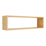 Étagère murale Ember en bambou naturel avec livres et plantes