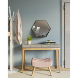 Miroir mural Gorillz Hive avec étagère - Miroir hexagonal - 60 x 52 cm - Noir industriel