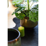 Bougie cylindrique XL J-Line vert clair, vue de face, élégance moderne