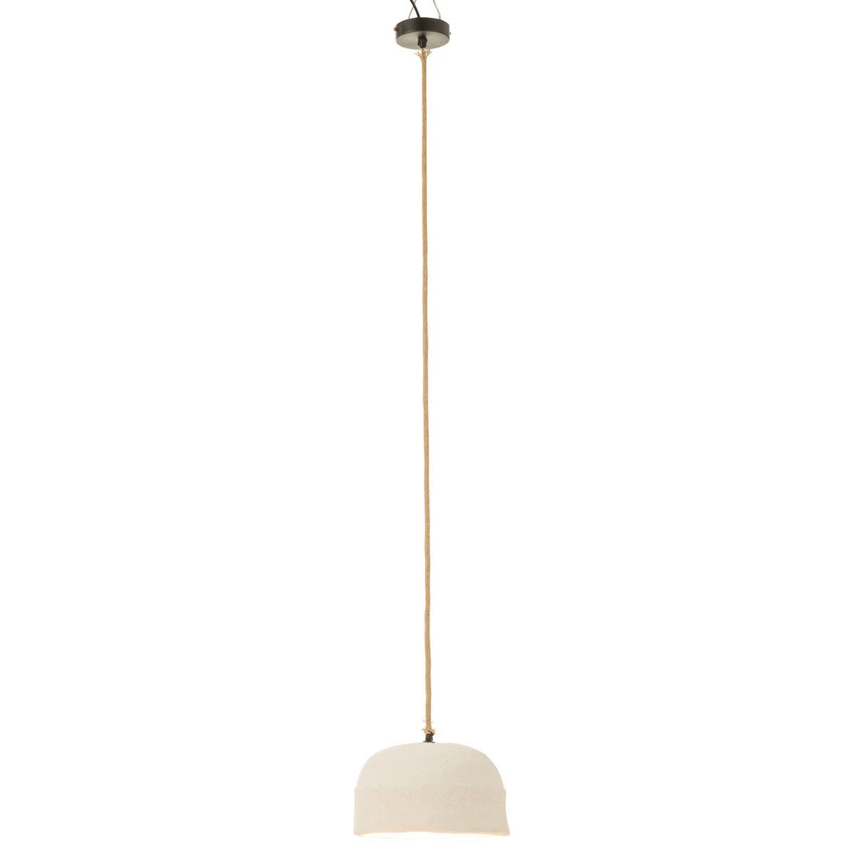Détail de la lampe suspendue J-Line en papier mâché blanc