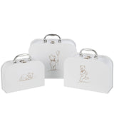 Lot de 3 valises décoratives Ours Blanc en carton par J-Line, vue de face