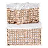 Détail du matériau papier et structure métallique des paniers Bustelo
