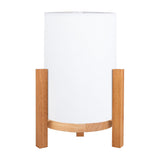 Lampe cordiale "Madita" 32 cm de haut, en blanc / nature, avec LED intégrée, dimmable avec capteur tactile