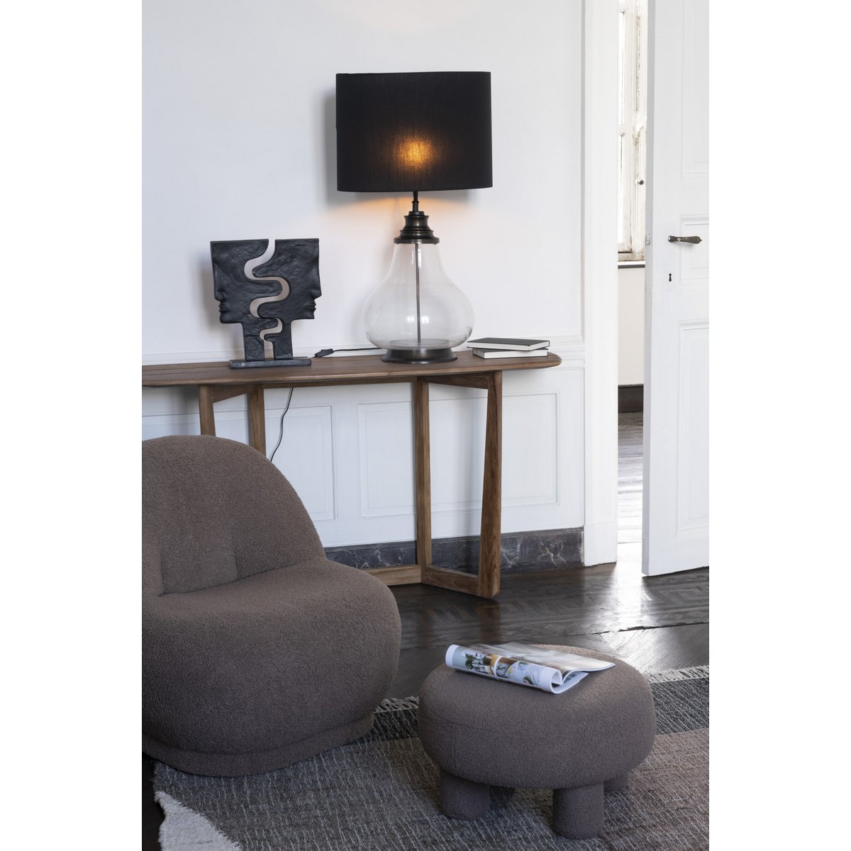 Canapé Teddy avec ambiance cozy et plaid