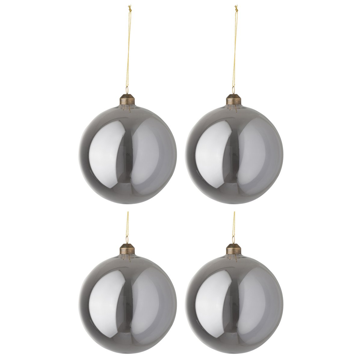 Boule de Noël en verre gris J-Line, vue de face