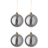 Boule de Noël en verre gris J-Line, vue de face