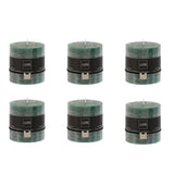 Bougie cylindrique J-Line vert foncé, vue de face avec détails de texture