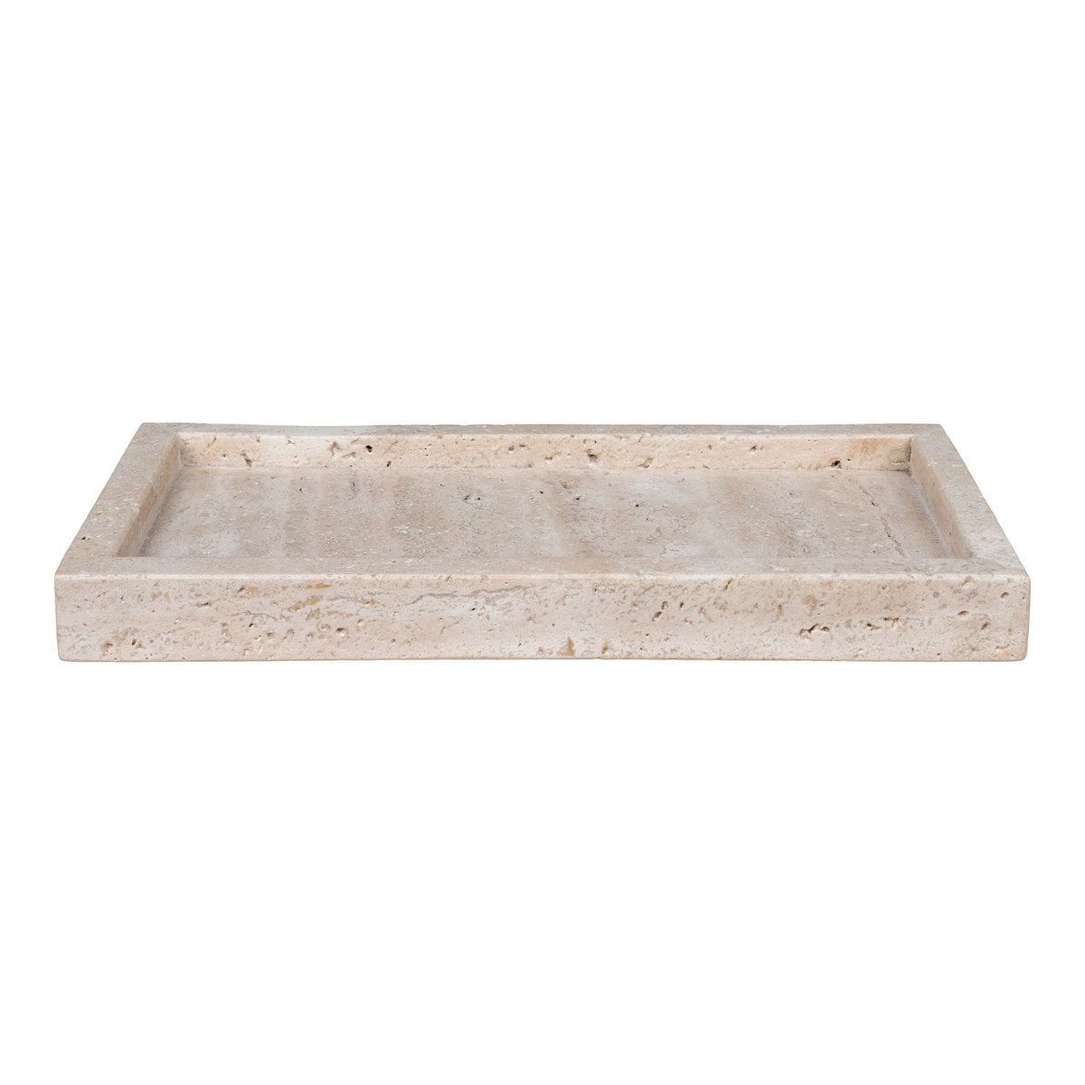 Plateau décoratif minimaliste en travertin
