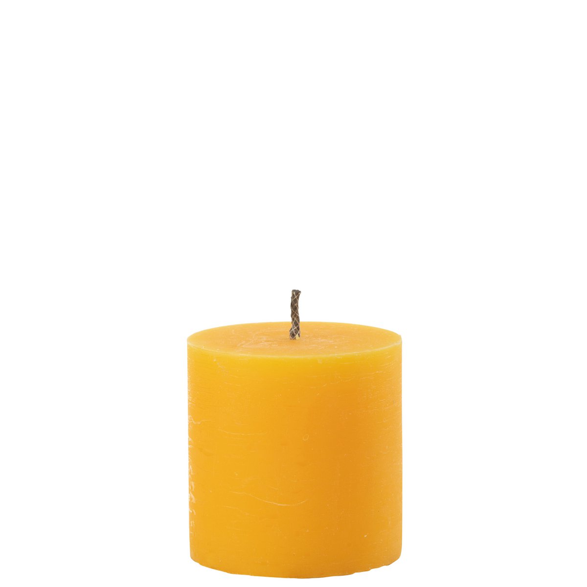 Détail de la texture de la bougie J-Line jaune en cire