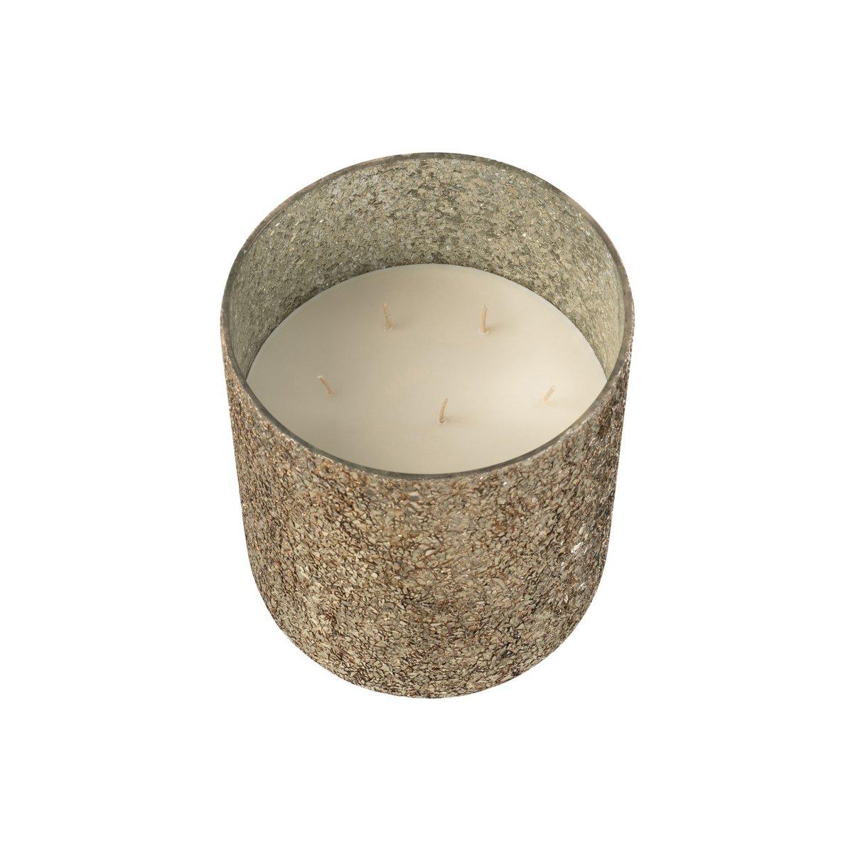 Bougie parfumée J-Line Luxuria Cookie Crunch en verre bronze, vue de face.