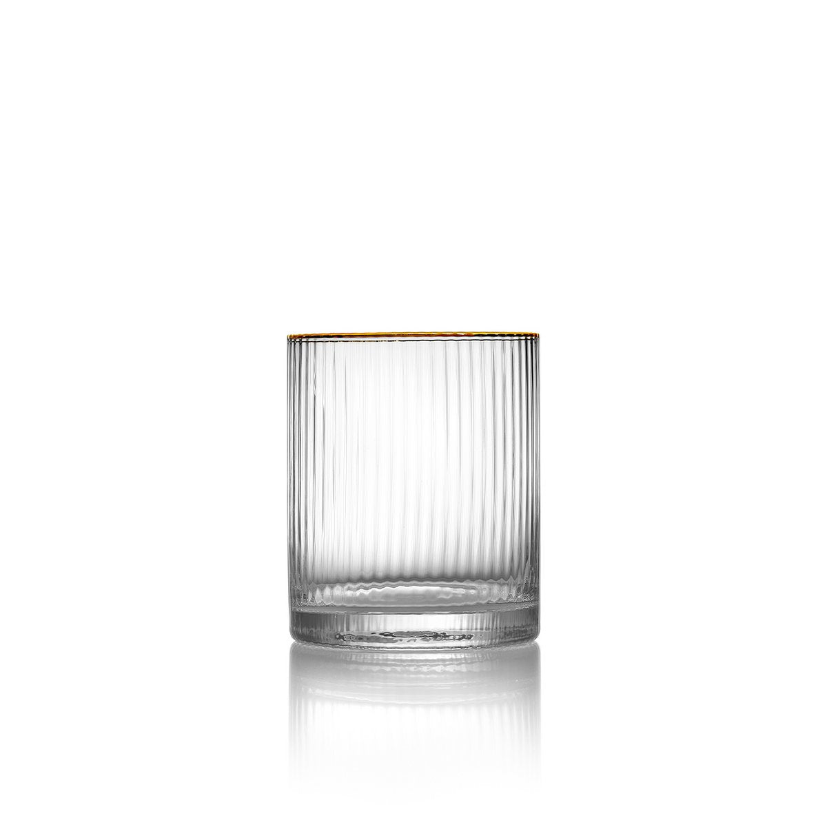 Golden Sip Lowball - Verre en verre recyclé avec bord doré