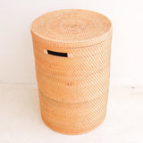 Panier à linge avec couvercle, panier de rangement en rotin SARI (2 tailles)