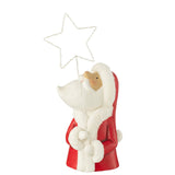 J-Line Père Noël LED Étoile Résine Blanc/Rouge Large