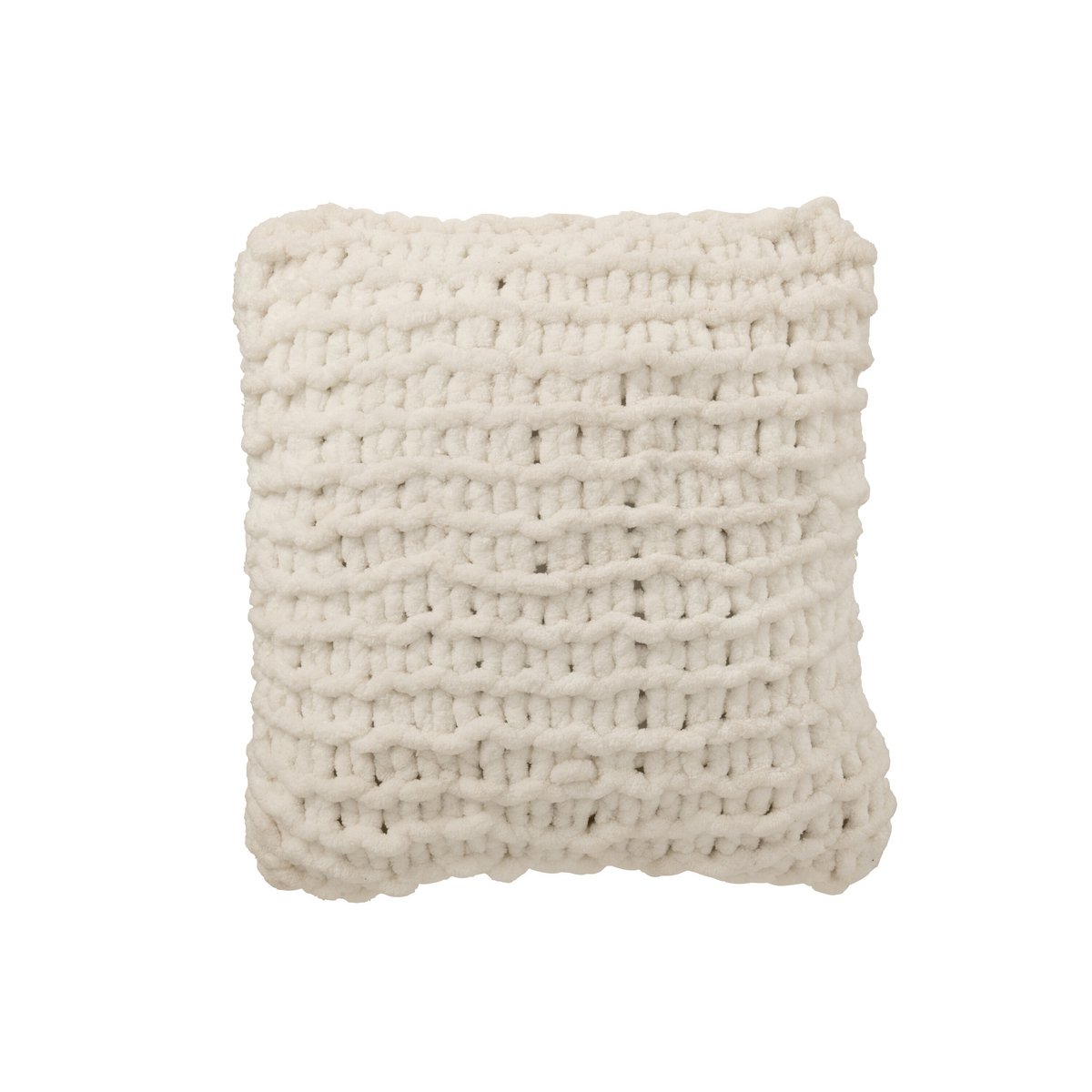 Coussin J-Line tricoté blanc avec texture douce et élégante