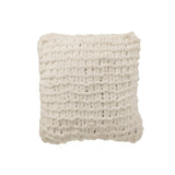 Coussin J-Line tricoté blanc avec texture douce et élégante