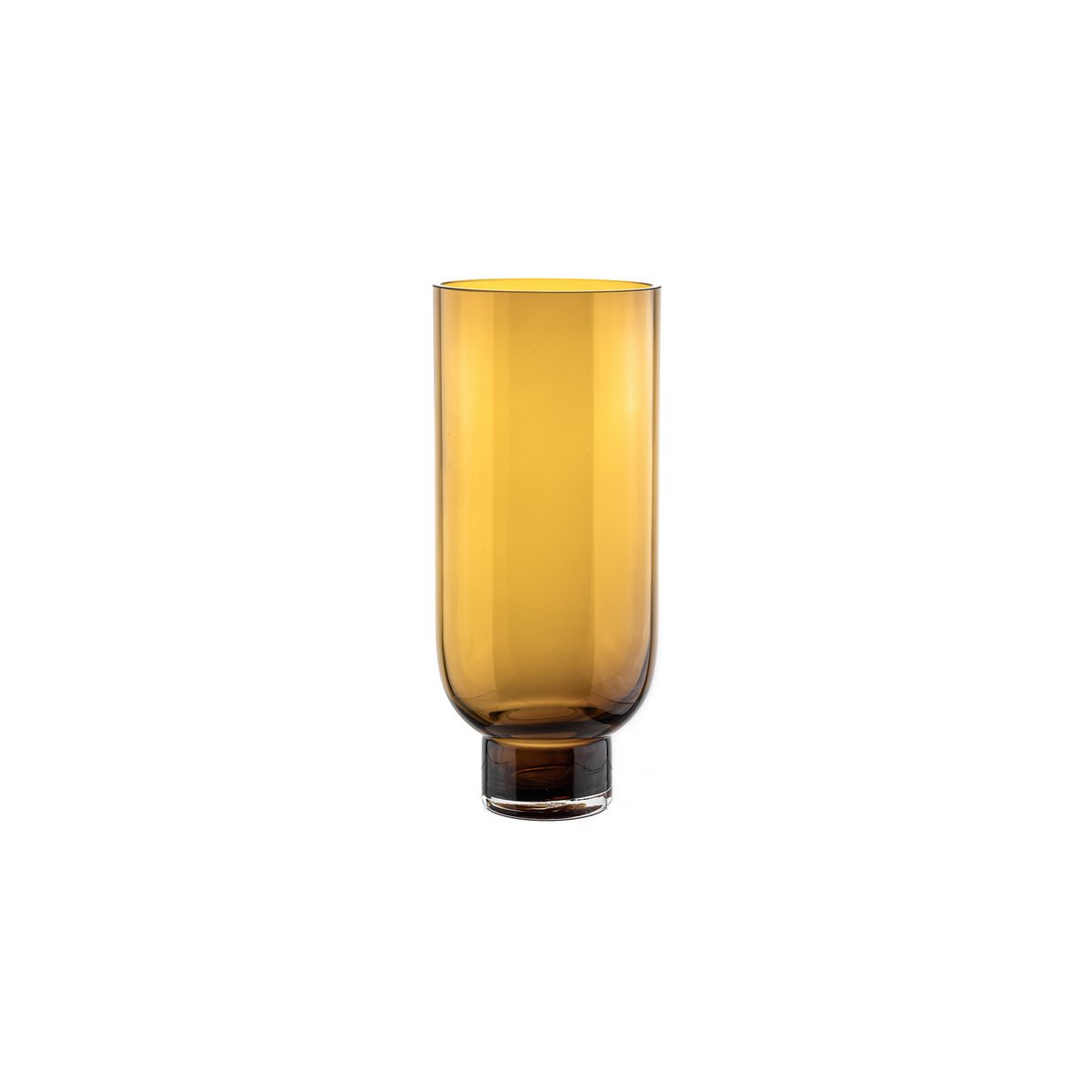 Vase en verre moderne sobre, forme cylindrique sur une base solide, orange foncé chaud, OMAHA14AM