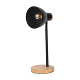 Lampe de bureau "Marie" en métal et en bois, E14, noir, 36,5 cm de haut