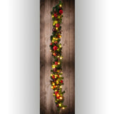 Décoration extérieure de vrille de Noël à LED "Noel" en métal et en plastique en vert et en or, avec des LED fermement intégrées