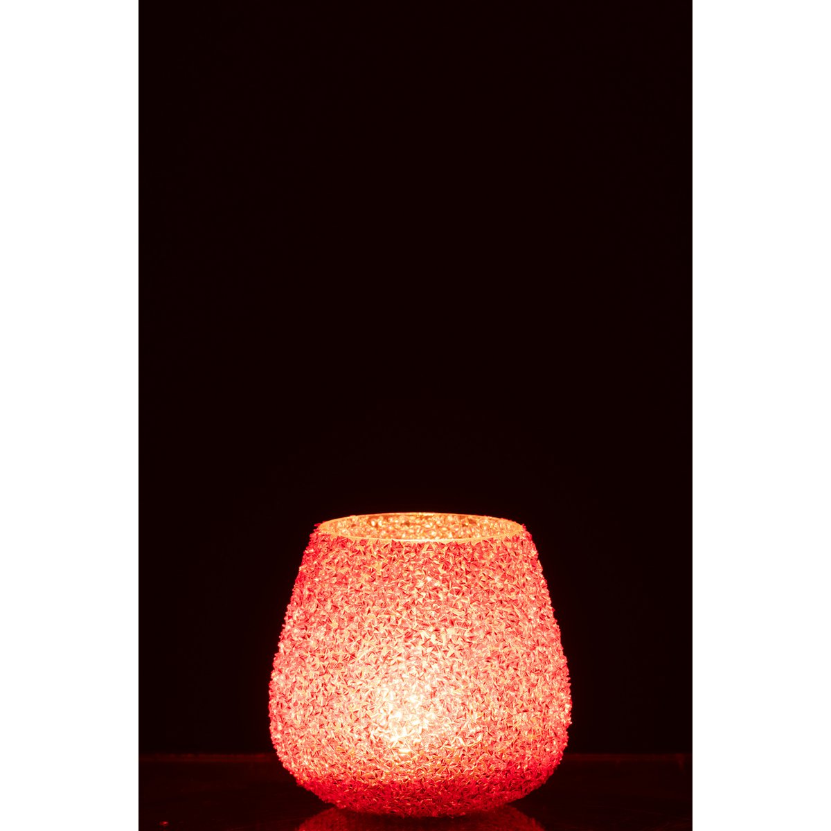 Bougeoir J-Line Perles en verre orange foncé, ambiance cosy