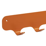 Gorillz Rounded Four Industrial Wall Coat Rack 4 Coat Rack Hooks - Orange