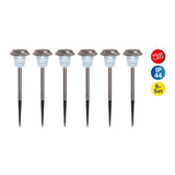 6 Set LED LED Light Light "Gustav" avec broche moulue, acier inoxydable et acrylique, avec des LED fermement construites en blanc froid, 39 cm de haut