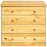 Commode en bois de pin massif avec tiroirs spacieux