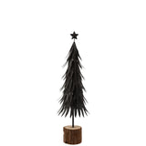 Sapin de Noël J-Line en métal noir, vue latérale montrant la structure et la finition