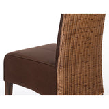 Chaise en rotin chaise rembourrée chaise de salle à manger chaises Antonio sellerie aspect daim marron prairie