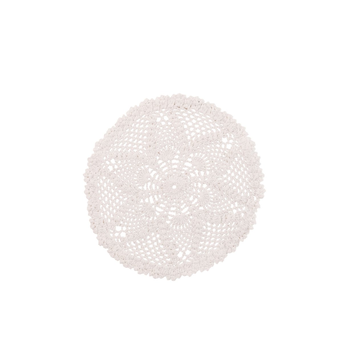 Napperon Mia Lace en coton blanc avec motif délicat, idéal pour décoration intérieure élégante
