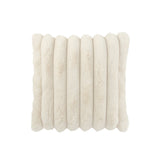 Coussin J-Line grand velours côtelé - polyester - blanc