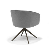 Fauteuil Cocoon Tissu Sahara Gris - Piètement Rotatif 360 Anodique Marron