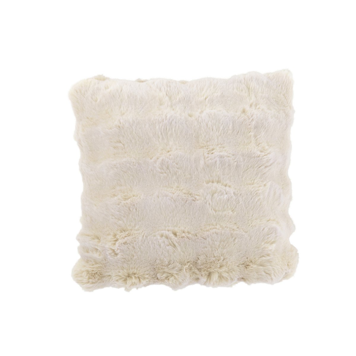 Coussin J-Line Wave en polyester ivoire, vue de face