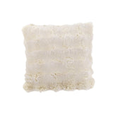 Coussin J-Line Wave en polyester ivoire, vue de face