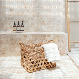 Panier de Rangement Panier d'Étagère Rectangulaire TANGAN Tissé à la Main en Jacinthe d'Eau (2 tailles)
