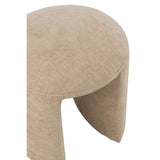 Tabouret J-Line rond en textile beige, mise en scène décorative