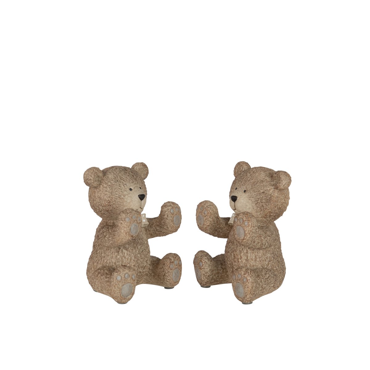 Serre-livres Teddy en polyresin marron clair - détails de texture