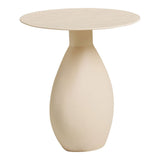 Table d'appoint Calais, métal/émail, blanc cassé, ø36x40 cm