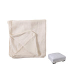 Housse pour pouf Monaco en lin blanc, vue de face
